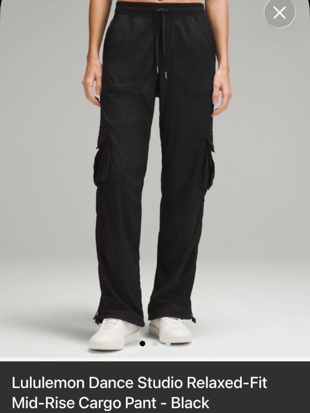 LULULEMON Dance Studio Relaxed-Fit MR Cargo Pant BLK L